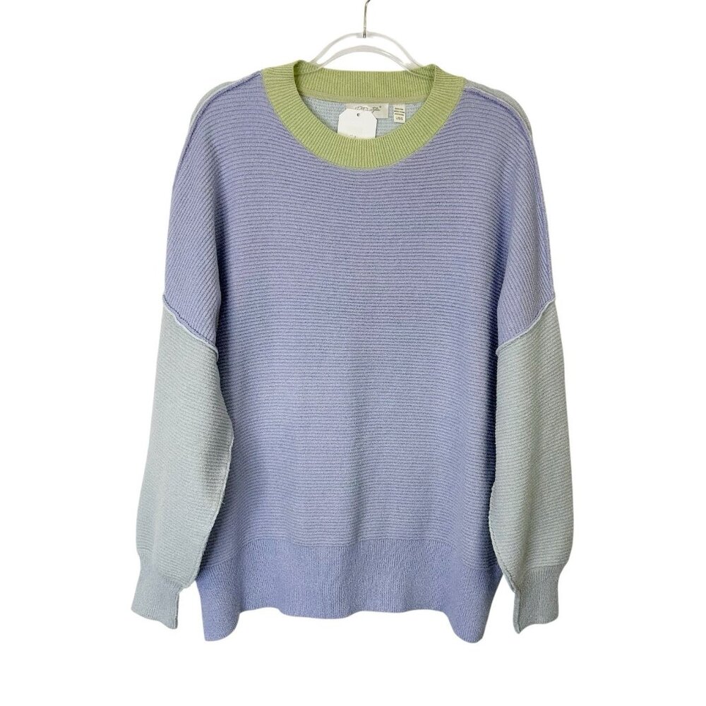 NEW RD Style Oversized Ottoman Colorblock Sweater‎ Women’s Size Large Purple